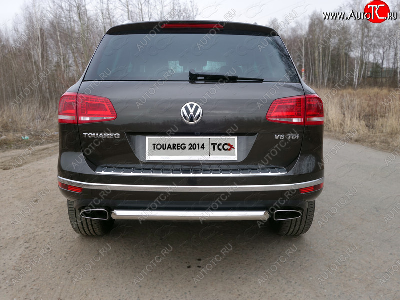 14 699 р. Защита задняя (нержавейка 60,3 мм) ТСС Тюнинг  Volkswagen Touareg  NF (2014-2018) рестайлинг  с доставкой в г. Кемерово