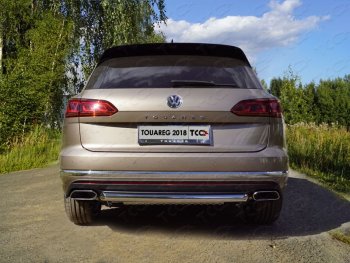 Защита задняя (нержавейка 60,3 мм) ТСС Тюнинг Volkswagen Touareg  CR (2018-2025)