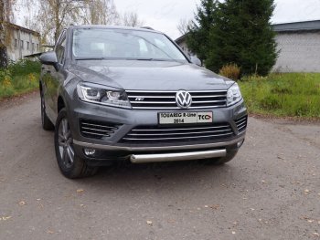 Защита переднего бампера нижняя овальная 75*42 мм ТСС Тюнинг Volkswagen Touareg  NF (2014-2018) рестайлинг