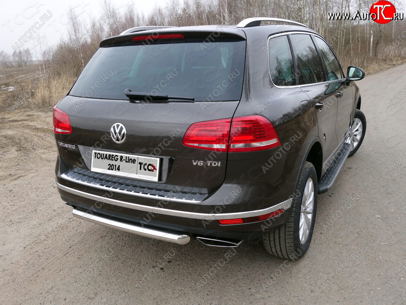 14 699 р. Защита задняя (нержавейка 60,3 мм) ТСС Тюнинг  Volkswagen Touareg  NF (2014-2018) рестайлинг  с доставкой в г. Кемерово