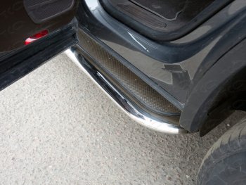 Пороги с площадкой 75х42 мм R-Line ТСС Тюнинг Volkswagen Touareg  NF (2014-2018) рестайлинг