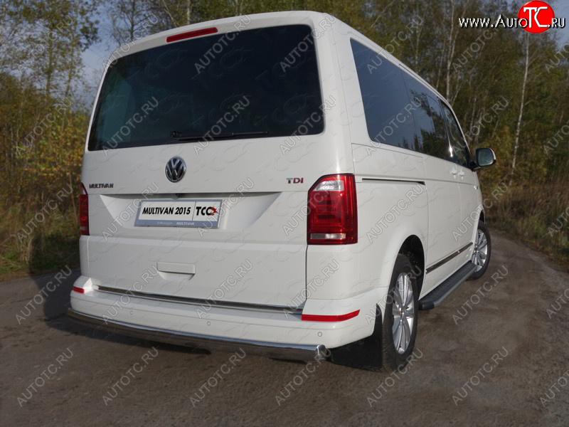 25 499 р. Защита заднего бампера (овальная, d75х42 мм) TCC  Volkswagen Transporter  T6 (2015-2019) дорестайлинг  с доставкой в г. Кемерово