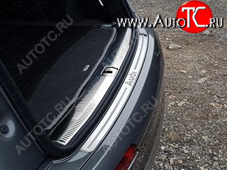 4 999 р. Накладки на задний бампер ТСС Тюнинг  Audi Q7  4M (2015-2020) дорестайлинг (лист шлифованный, надпись audi)  с доставкой в г. Кемерово