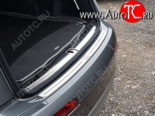 4 999 р. Накладки на задний бампер ТСС Тюнинг  Audi Q7  4M (2015-2020) дорестайлинг (лист шлифованный, логотип audi)  с доставкой в г. Кемерово