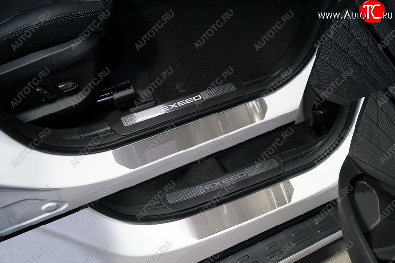 3 899 р. Накладки на пороги, ТСС Тюнинг  EXEED TXL (2020-2021)  дорестайлинг (Лист шлифованный)  с доставкой в г. Кемерово