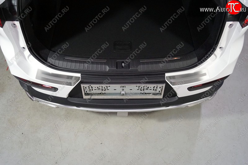 3 299 р. Накладки на задний бампер, ТСС Тюнинг  EXEED TXL (2020-2021)  дорестайлинг (лист шлифованный с полосой)  с доставкой в г. Кемерово