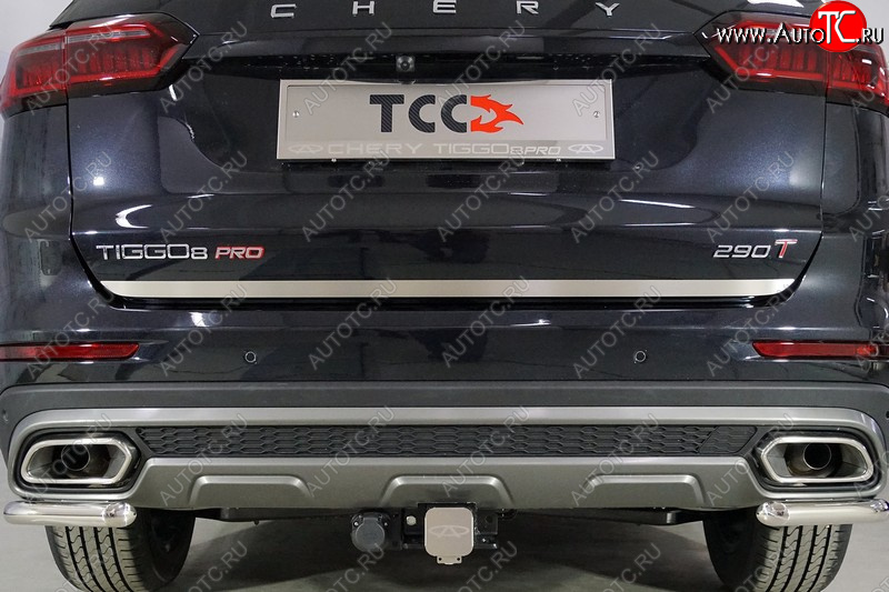 1 849 р. Накладка на заднюю дверь, ТСС Тюнинг Chery Tiggo 8 PRO (2021-2025) (Лист шлифованный)  с доставкой в г. Кемерово