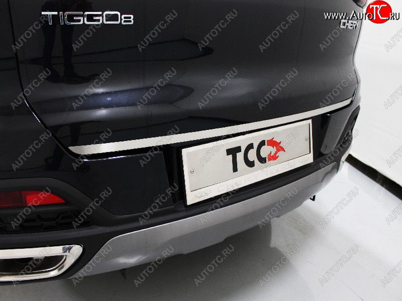 1 849 р. Накладка на заднюю дверь, ТСС Тюнинг  Chery Tiggo 8  (T18) (2019-2025) рестайлинг (лист шлифованный)  с доставкой в г. Кемерово
