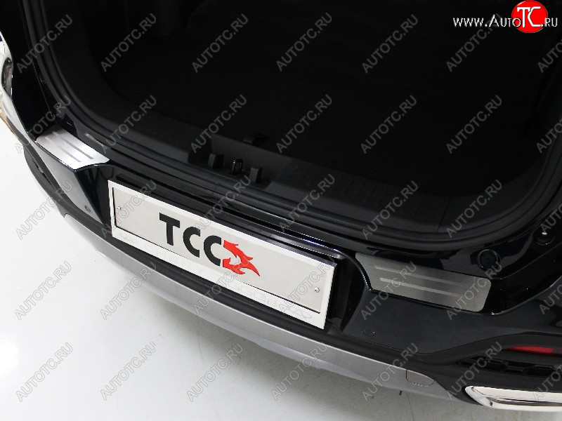 3 799 р. Накладки на задний бампер, ТСС Тюнинг  Chery Tiggo 8  (T18) (2019-2025) рестайлинг (лист шлифованный с полосой)  с доставкой в г. Кемерово