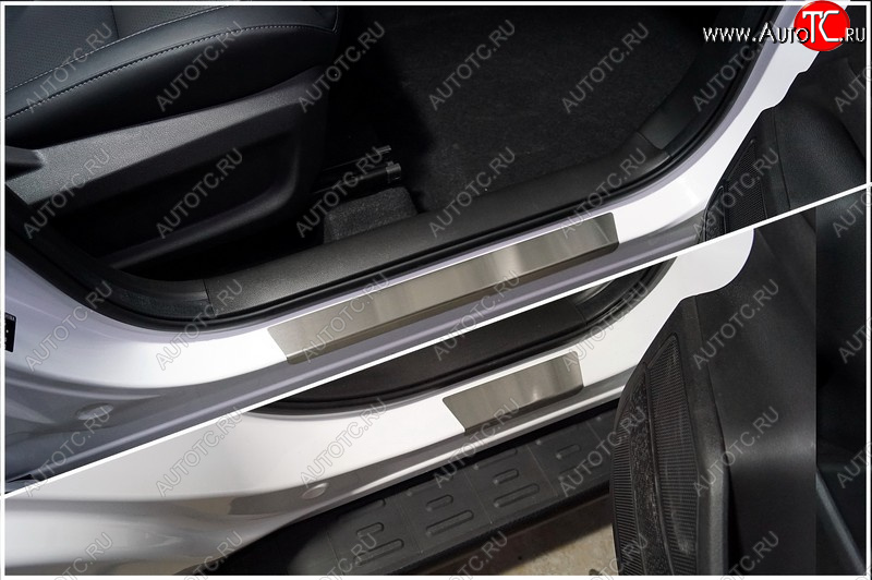 2 689 р. Накладки на пороги, ТСС Тюнинг  Chery Tiggo 4 Pro (2021-2025) (лист шлифованный)  с доставкой в г. Кемерово
