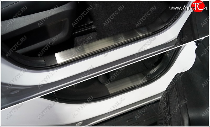 3 479 р. Накладки на пластиковые пороги, ТСС Тюнинг  Chery Tiggo 7 PRO (2019-2025) (лист шлифованный)  с доставкой в г. Кемерово