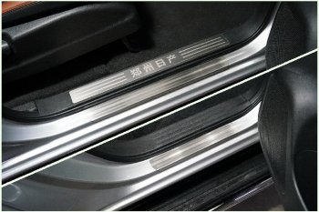 Накладки на пороги, ТСС Тюнинг Dong Feng DF6 (2022-2025) пикап (лист шлифованный с полосой)