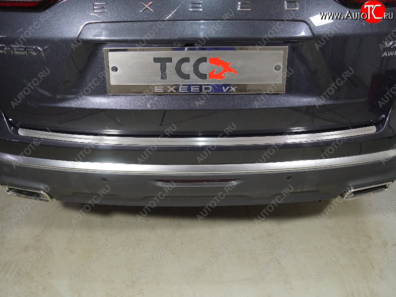 3 299 р. Накладка на задний бампер, ТСС Тюнинг  EXEED VX (2020-2023) дорестайлинг (лист шлифованный с полосой)  с доставкой в г. Кемерово
