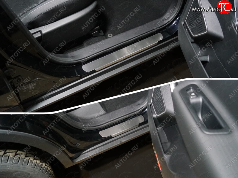 3 999 р. Накладки на пороги, ТСС Тюнинг  Geely Atlas  NL3 (2016-2022) (лист шлифованный)  с доставкой в г. Кемерово