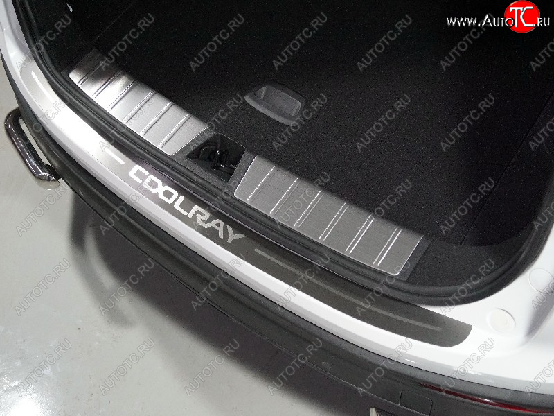 3 199 р. Накладка на задний бампер ТСС Тюнинг  Geely Coolray  SX11 (2018-2023) дорестайлинг (лист шлифованный надпись Coolray)  с доставкой в г. Кемерово