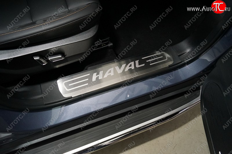 4 299 р. Накладки на пластиковые пороги, ТСС Тюнинг  Haval Dargo (2022-2025) (лист шлифованный надпись Haval)  с доставкой в г. Кемерово