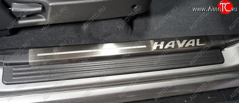 4 299 р. Накладки на пластиковые пороги, ТСС Тюнинг  Haval H5 (2020-2023) рестайлинг (лист шлифованный надпись HAVAL)  с доставкой в г. Кемерово
