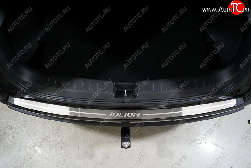 3 689 р. Накладка на задний бампер, ТСС Тюнинг  Haval Jolion (2020-2025) дорестайлинг, рестайлинг (лист шлифованный надпись Jolion )  с доставкой в г. Кемерово