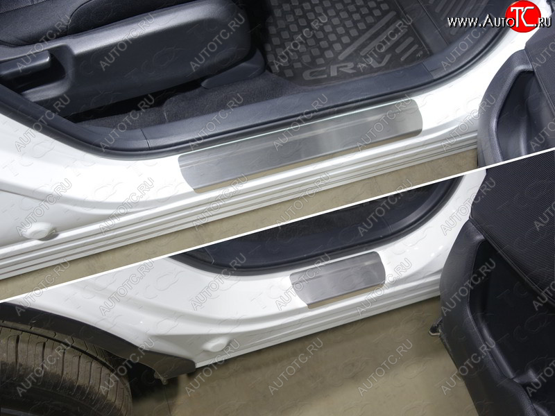 2 999 р. Накладки на пороги, ТСС Тюнинг  Honda CR-V  RW,RT (2016-2020) дорестайлинг (лист шлифованный)  с доставкой в г. Кемерово
