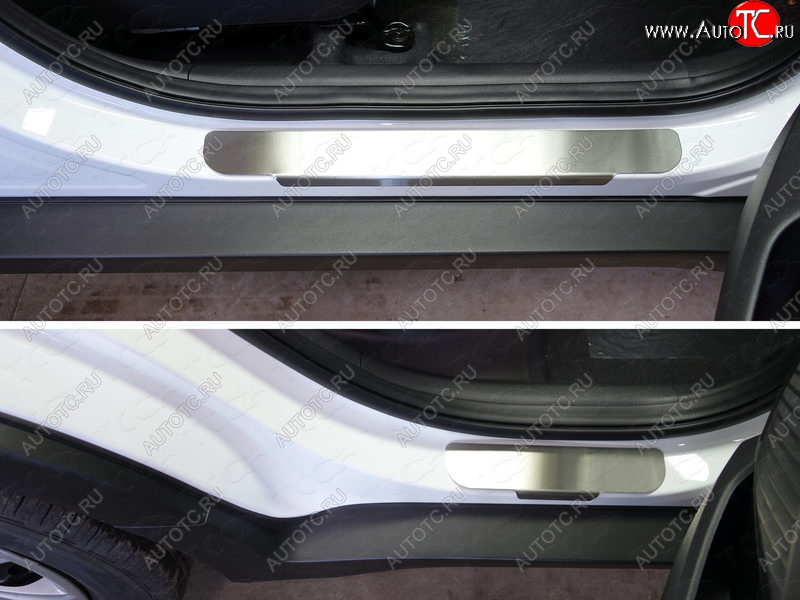3 999 р. Накладки на пороги, ТСС Тюнинг Hyundai Creta GS дорестайлинг (2015-2019) (лист шлифованный)  с доставкой в г. Кемерово