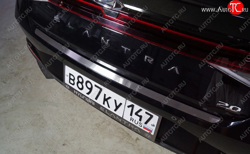 1 849 р. Накладка на задний бампер, ТСС Тюнинг  Hyundai Elantra  CN7 (2020-2023) (Лист шлифованный)  с доставкой в г. Кемерово