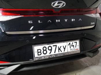 Накладка на заднюю дверь, ТСС Тюнинг Hyundai Elantra  CN7 (2020-2023) (Лист шлифованный)