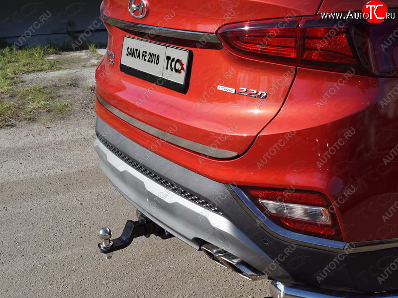2 999 р. Накладка на заднюю дверь, ТСС Тюнинг  Hyundai Santa Fe  TM (2018-2021) дорестайлинг (Лист шлифованный)  с доставкой в г. Кемерово
