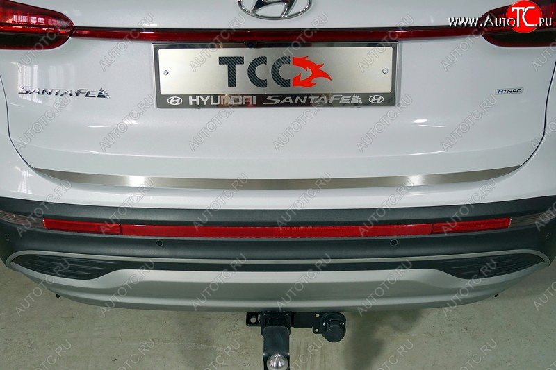 3 299 р. Накладка на заднюю дверь, ТСС Тюнинг  Hyundai Santa Fe  TM (2020-2022) рестайлинг (Лист шлифованный)  с доставкой в г. Кемерово
