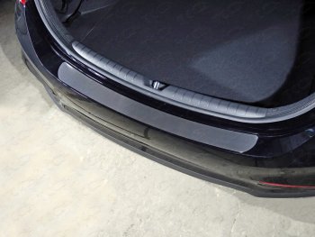 Накладка на задний бампер, ТСС Тюнинг Hyundai Solaris  RBr (2014-2017) хэтчбэк рестайлинг (Лист шлифованный)