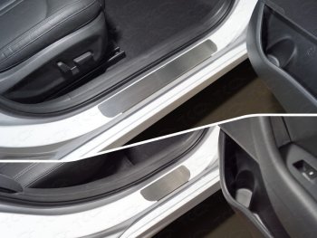 Накладки на пороги, ТСС Тюнинг Hyundai Sonata  LF (2017-2019) рестайлинг (лист шлифованный)