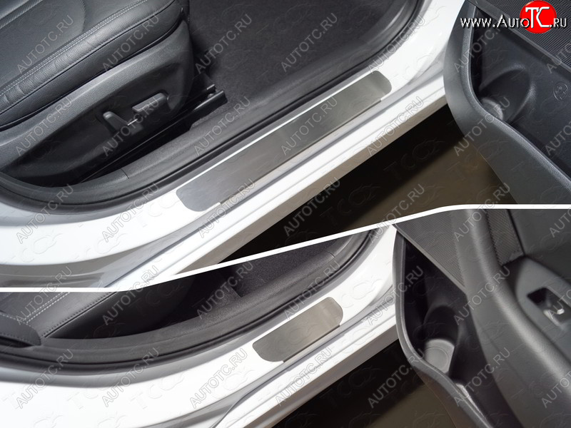 2 599 р. Накладки на пороги, ТСС Тюнинг  Hyundai Sonata  LF (2017-2019) рестайлинг (лист шлифованный)  с доставкой в г. Кемерово