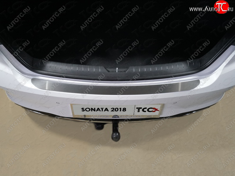 1 799 р. Накладка на задний бампер ТСС Тюнинг  Hyundai Sonata  DN8 (2019-2022) (Лист шлифованный)  с доставкой в г. Кемерово