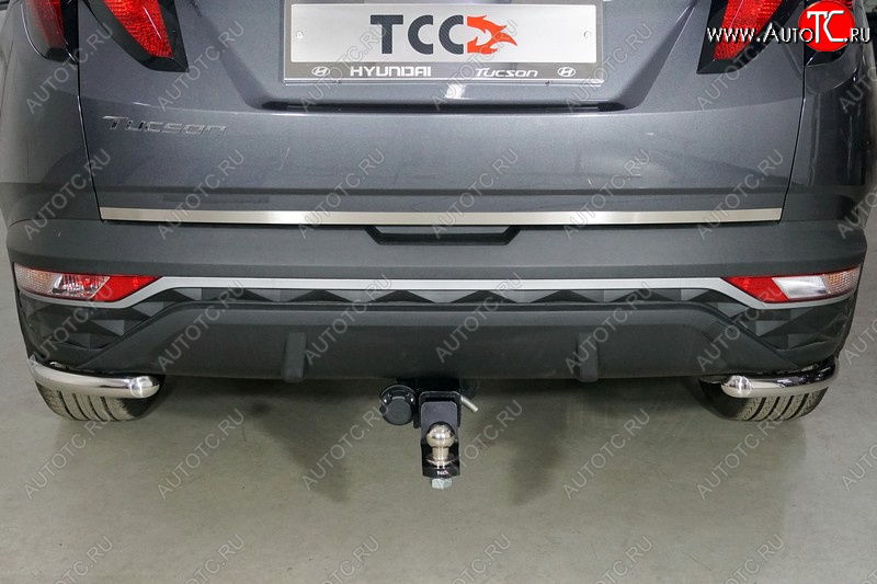 2 349 р. Накладка на заднюю дверь, ТСС Тюнинг  Hyundai Tucson  NX4 (2020-2022) (Лист шлифованный)  с доставкой в г. Кемерово