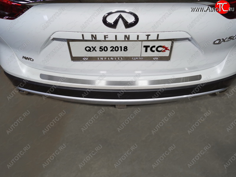 1 999 р. Накладка на задний бампер, ТСС Тюнинг  INFINITI Qx50  J55 (2017-2022) (Лист шлифованный)  с доставкой в г. Кемерово