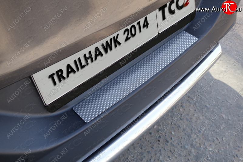 1 199 р. Накладка на задний бампер (Trailhawk) ТСС Тюнинг Jeep Cherokee KL дорестайлинг (2014-2017) (Декоративная)  с доставкой в г. Кемерово
