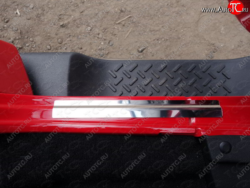 1 399 р. Накладки на пороги ТСС Тюнинг Jeep Wrangler JK 3 дв. дорестайлинг (2006-2010) (шлифованные)  с доставкой в г. Кемерово