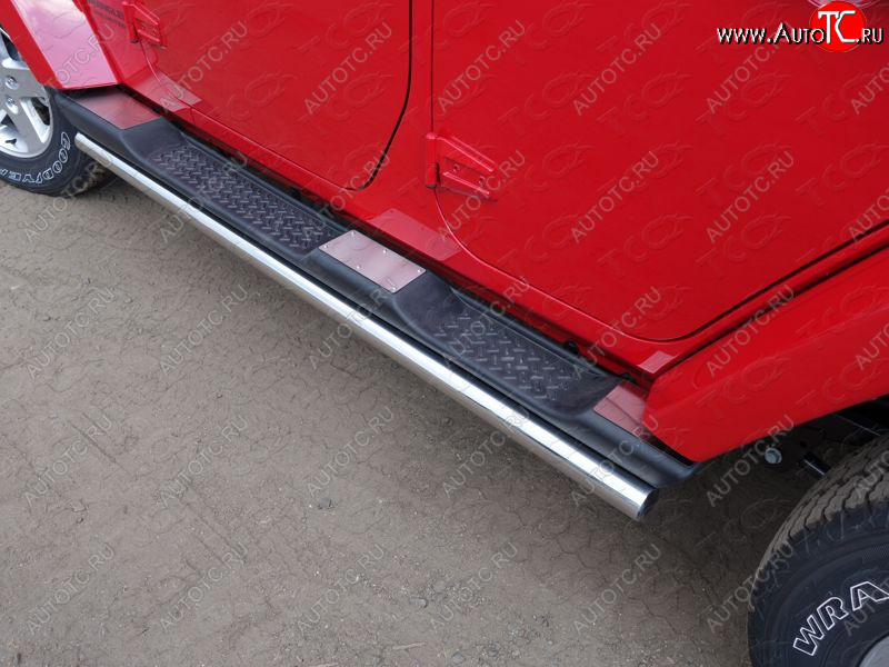 1 999 р.  Накладки на пороги ТСС Тюнинг  Jeep Wrangler  JK (2006-2010) 3 дв. дорестайлинг (шлифованные)  с доставкой в г. Кемерово