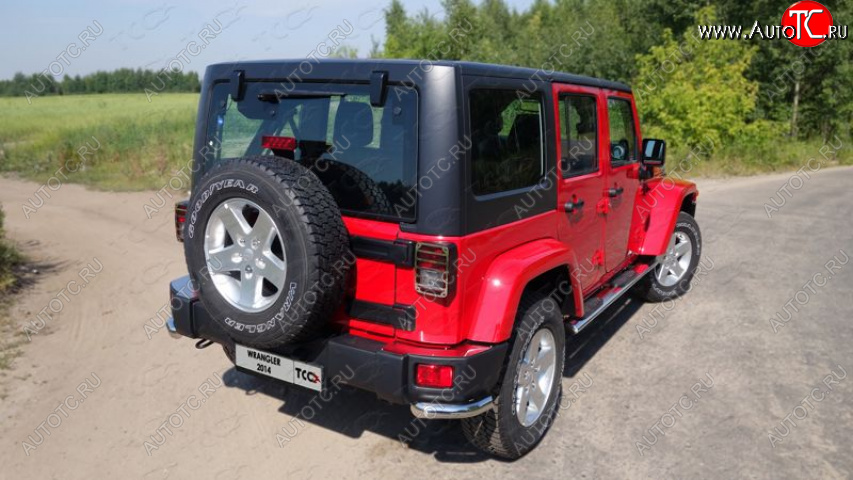 4 999 р. Накладки на задний бампер, ТСС Тюнинг Jeep Wrangler JK 3 дв. дорестайлинг (2006-2010) (декоративные)  с доставкой в г. Кемерово