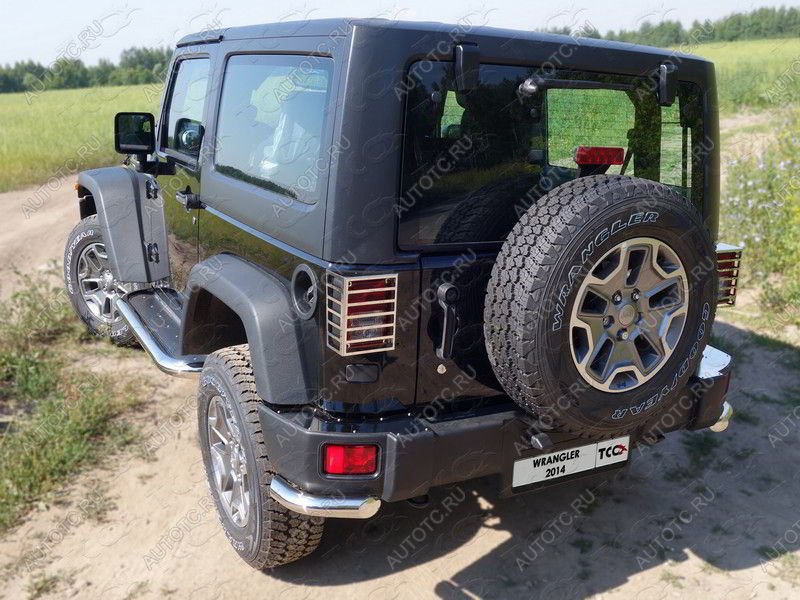 4 999 р. Накладки на задний бампер (шлифованные) (комплект 2 шт.)  jeepwran5d(3.6)14-25  с доставкой в г. Кемерово