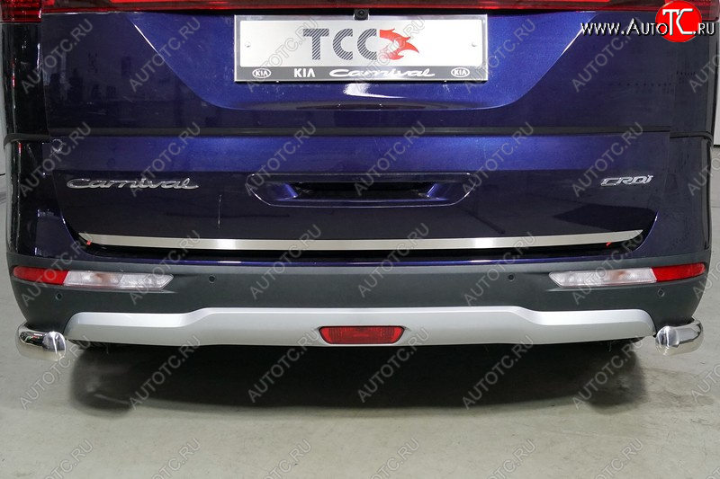 3 499 р. Накладка на заднюю дверь, ТСС Тюнинг  KIA Carnival  KA4 (2020-2023) минивэн дорестайлинг (лист шлифованный)  с доставкой в г. Кемерово