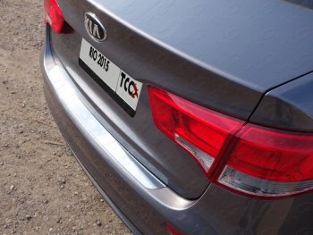 Накладка на задний бампер, ТСС Тюнинг KIA Rio  3 QB (2015-2017) рестайлингхэтчбек5дв. (Лист шлифованный)