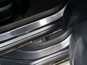 Накладки на пороги, ТСС Тюнинг KIA Rio  X-line (2017-2021) (лист нержавейка)