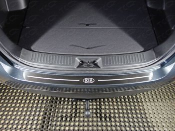 Накладка на задний бампер ТСС Тюнинг KIA Sorento ( XM,  UM/Prime) (2012-2020) рестайлинг, дорестайлинг (Лист шлифованный логотип  KIA)