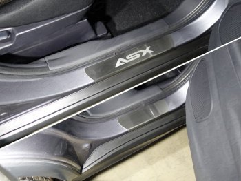 Накладки на пороги, ТСС Тюнинг Mitsubishi ASX (2017-2020) 2-ой рестайлинг (лист шлифованный надпись ASX)