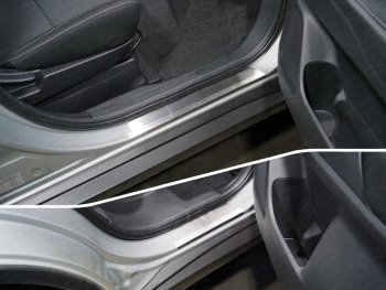 Накладки на пороги, ТСС Тюнинг Mitsubishi Outlander  GF (2018-2022) 3-ий рестайлинг (лист шлифованный)
