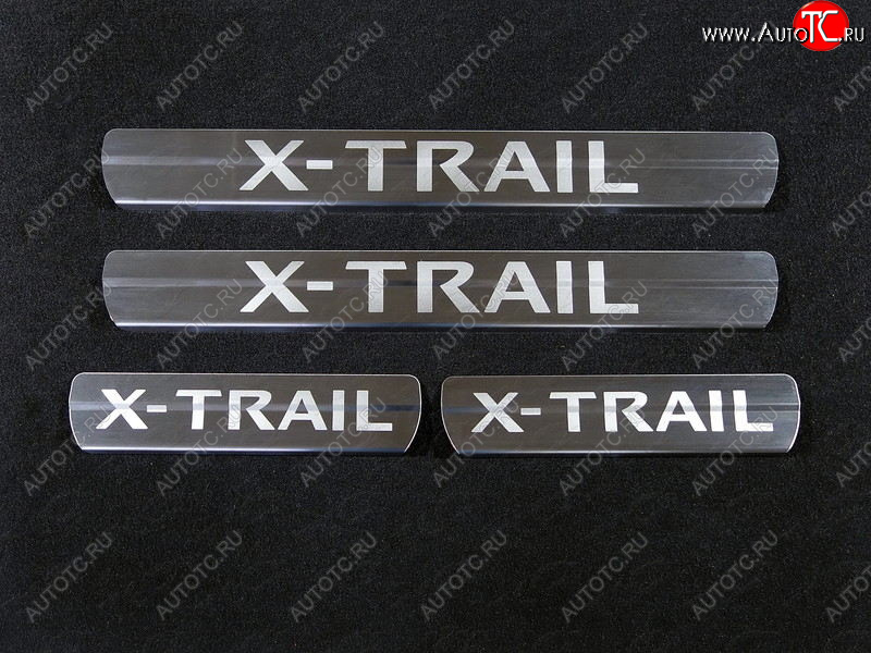 4 999 р. Накладки на пороги, ТСС Тюнинг  Nissan X-trail  3 T32 (2013-2018) дорестайлинг (лист шлифованный надпись X-Trai)  с доставкой в г. Кемерово