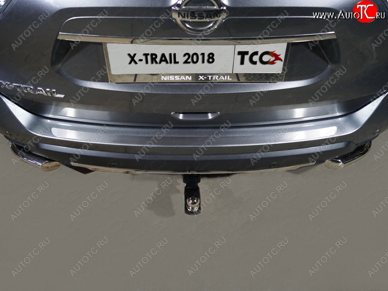 1 799 р. Накладка на задний бампер, ТСС Тюнинг  Nissan X-trail  3 T32 (2017-2022) рестайлинг (Лист шлифованный)  с доставкой в г. Кемерово