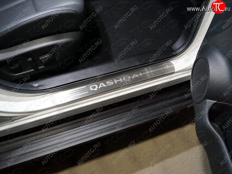 4 649 р. Накладки на пороги, ТСС Тюнинг  Nissan Qashqai  2 (2017-2022) J11 рестайлинг (лист шлифованный надпись Qashqai)  с доставкой в г. Кемерово