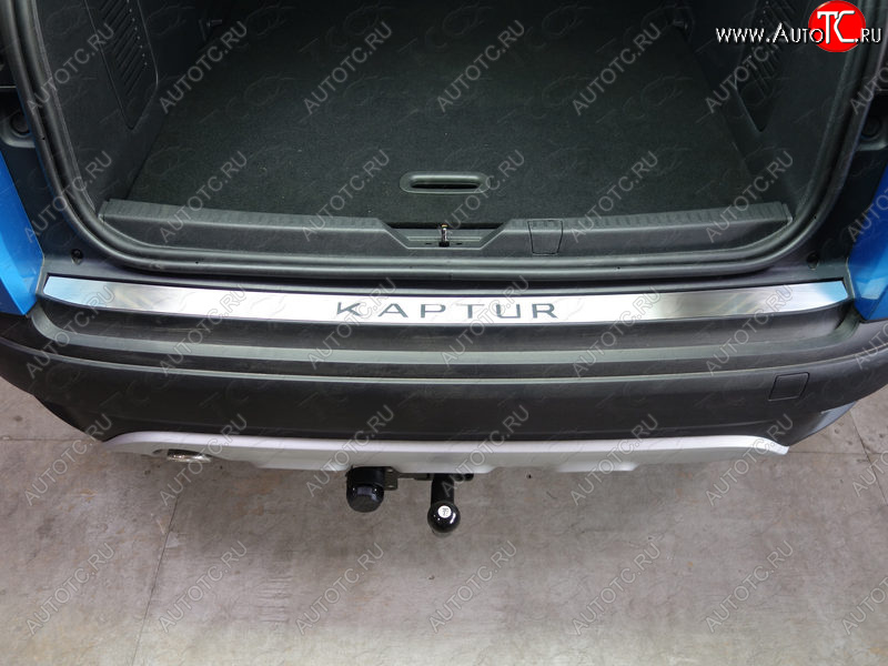 2 599 р. Накладка на задний бампер, ТСС Тюнинг  Renault Kaptur (2016-2020) дорестайлинг (лист шлифованный надпись Kaptur)  с доставкой в г. Кемерово