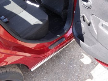 Накладки на пороги, ТСС Тюнинг Renault Sandero Stepway  (B8) (2014-2018) дорестайлинг (лист шлифованный)